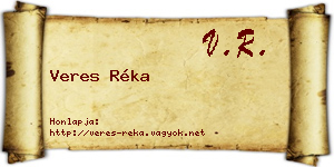 Veres Réka névjegykártya